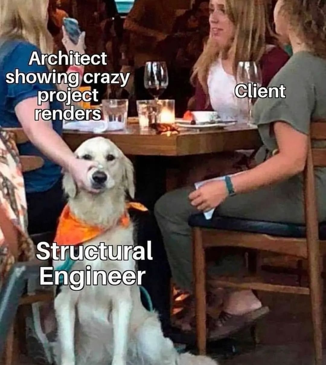 Okay, let's break down this image through the lenses you've requested. It's a meme, and thus ripe for interpretation! ## Visual Description The image is a photo of three figures seated around a table in what appears t...