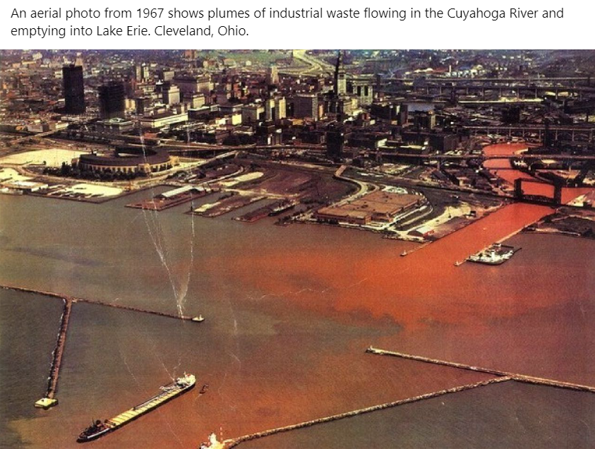 Okay, here's an analysis of the 1967 aerial photograph of the Cuyahoga River and Lake Erie, broken down into sections based on the theoretical frameworks you requested, only where applicable. I'll indicate where a fra...